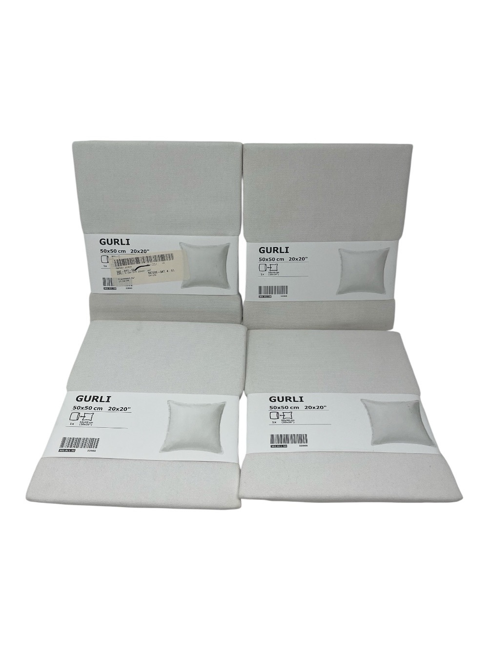 Lot (4) IKEA Gurli 20" x 20" Square Pillow Cushion Covers 100% Cotton 302.811.50